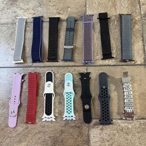 14 Apple Watch Bands Sports Loop Silicone Stainless Steel Mixed Colors & Sizes
